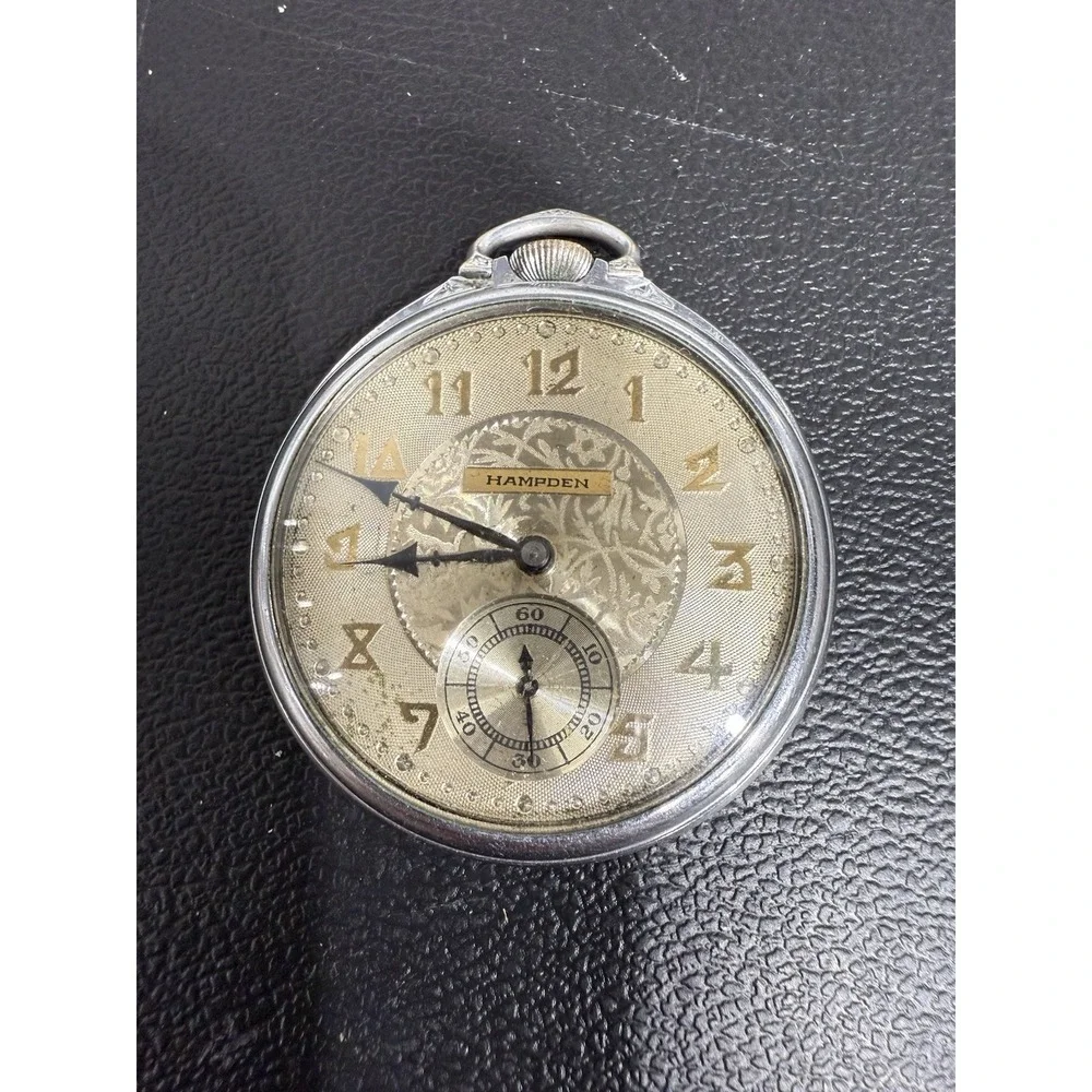 HAMPDEN RAILROAD POCKET WATCH 19 JEWEL AS IS PARTS REPAIR